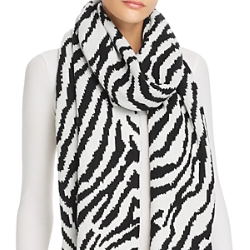 Aqua Zebra Print Knit Scarf NWT *